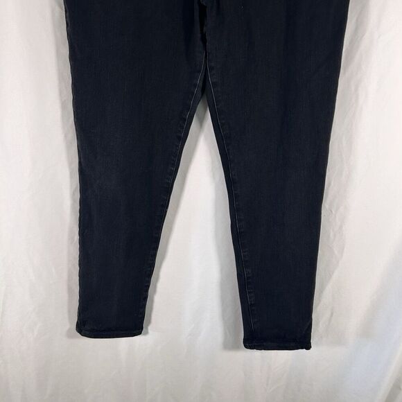 Express Jeans Women's Large 12 Black Denim Skinny High Rise Ultra Hyper Stretch - Picture 3 of 7